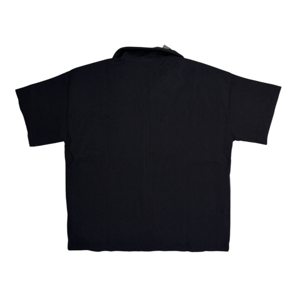 Boohoo Man Pleated Boxy Zip Through Collared Short Sleeve Shirt Size Small - Picture 4 of 7